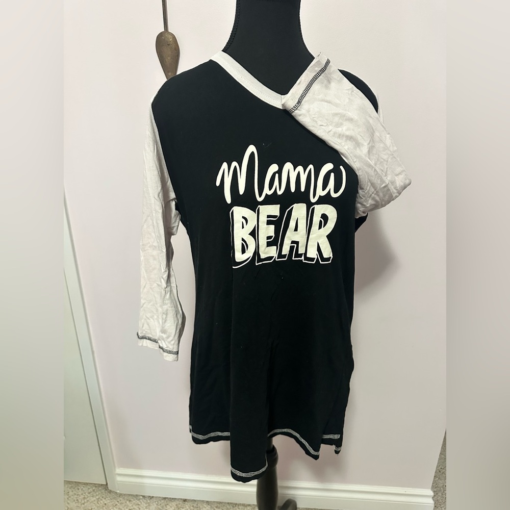 Mama Bear pajama top - Black and White